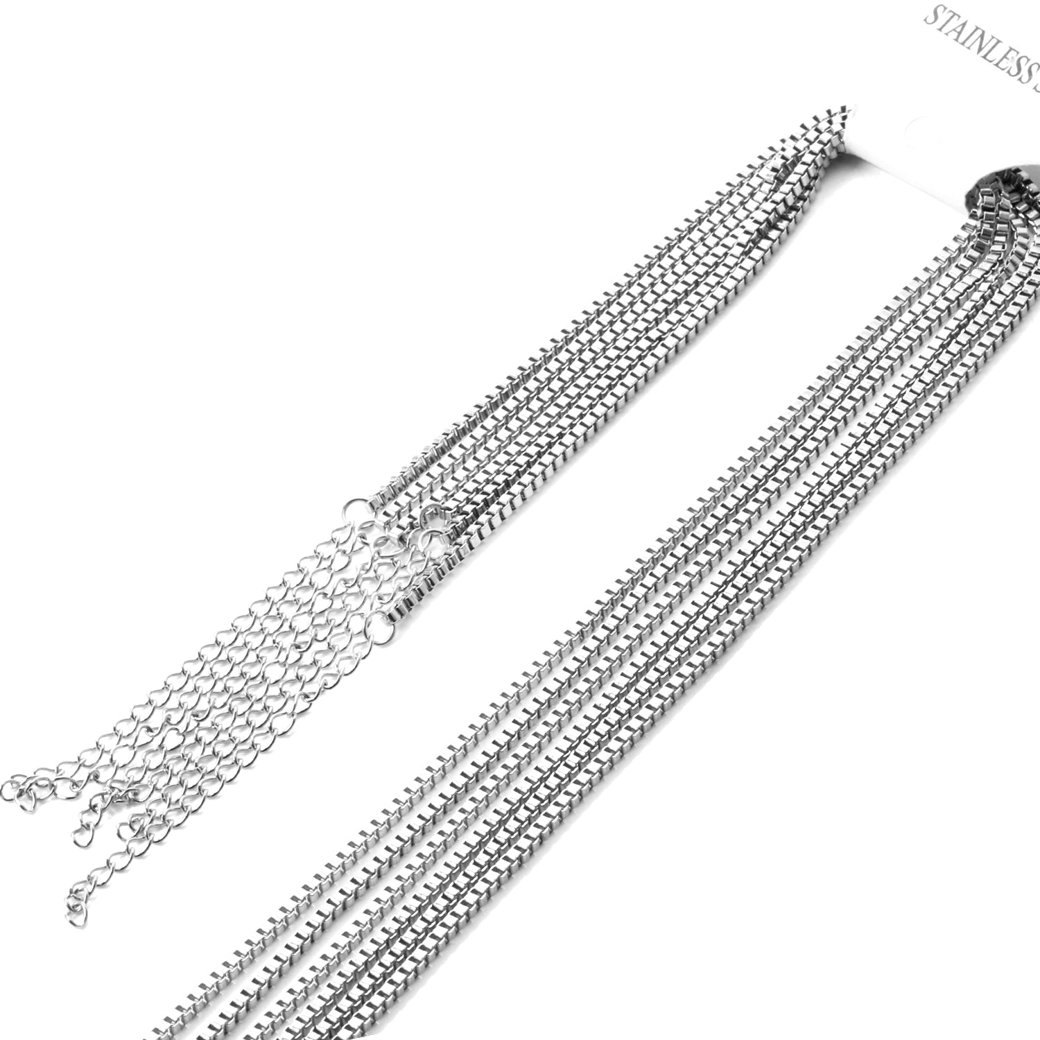 ASON 10pcs/bulk long necklace collar 2cm*45+5cm with chain Gold & steel color stainless steel necklace wholesale asonjewelry